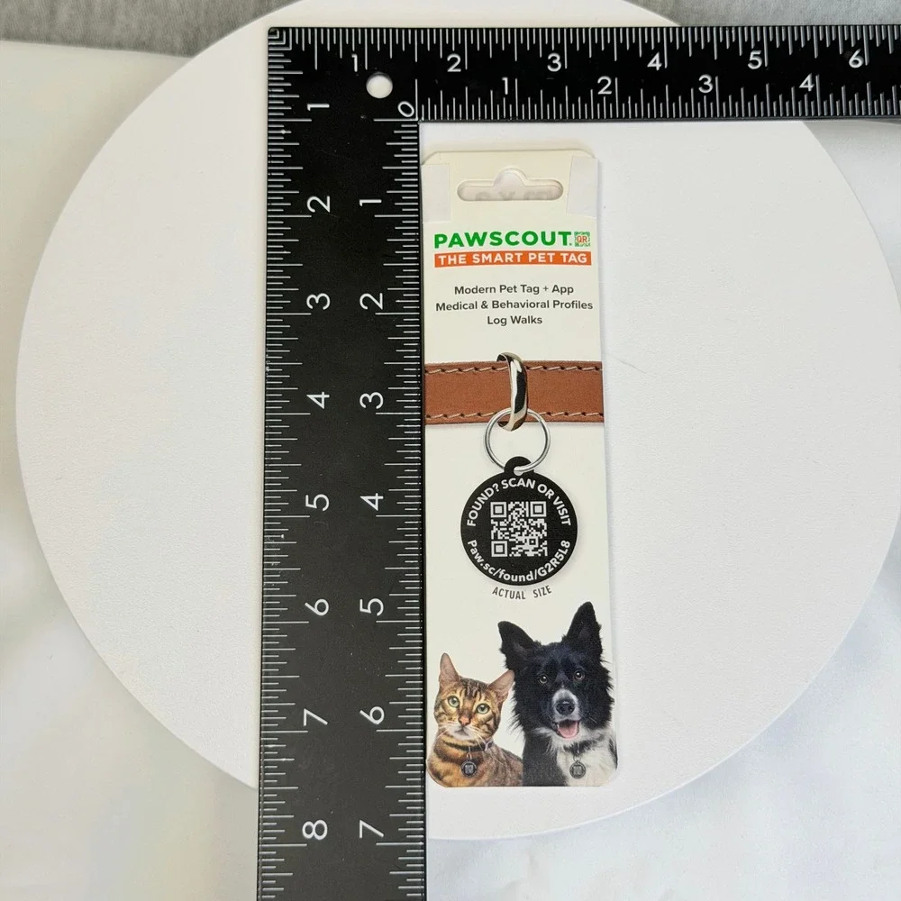 Pawscout The Smart Pet Tag QR Code ID Modern Pet Tracker App Black 91200